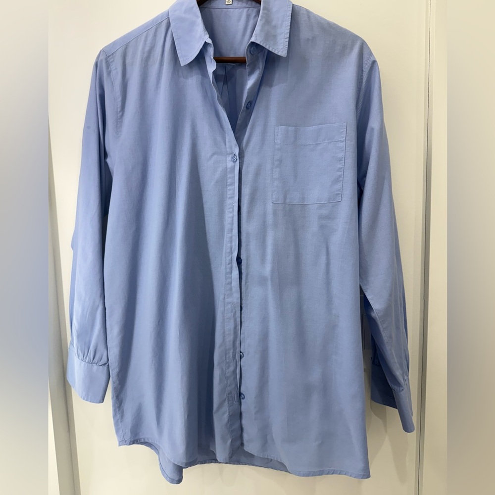 Z Supply Poolside Women's Light Blue Button Down Shirt